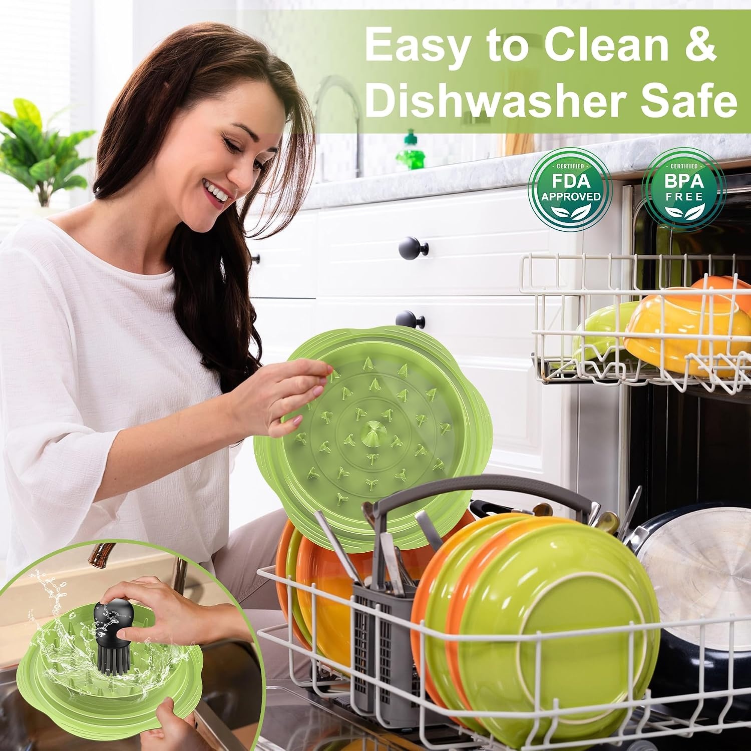 image:imageChicken Shredder Tool Twist Large Meat Shredder with BrushampFork BlackMatcha Green