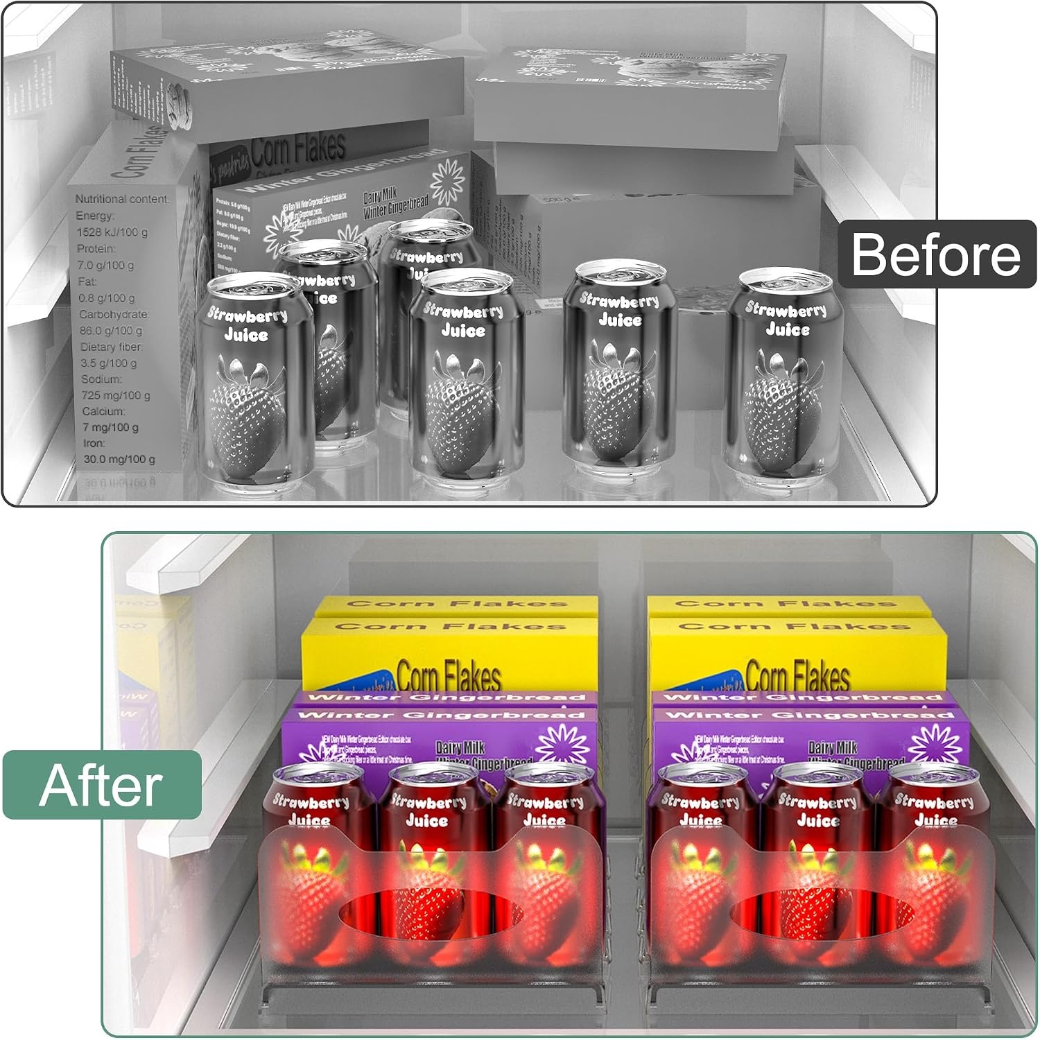 image:imageFreezer Organizer12 Visible Fridge Organizer Rack with Removable DividersBlack