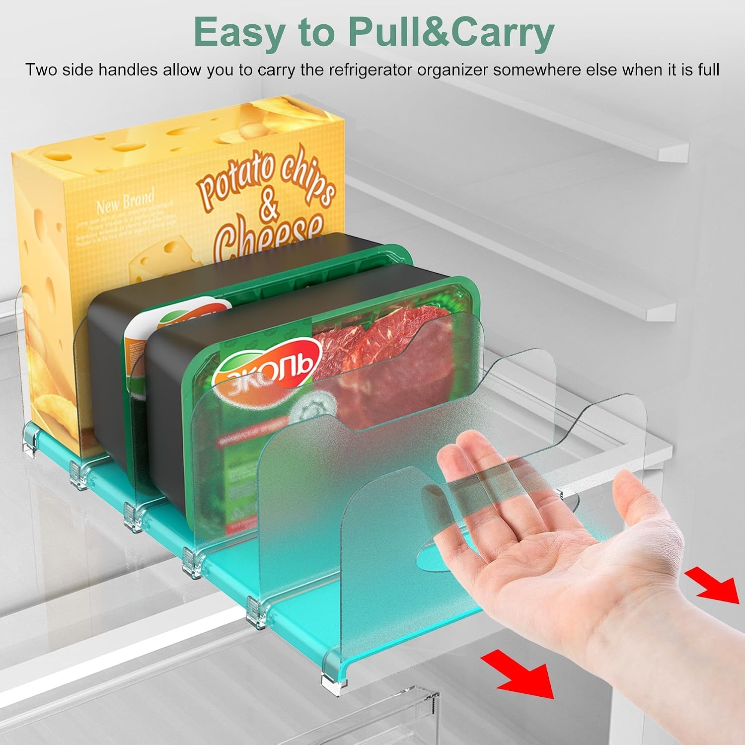 image:imageFreezer Organizer12 Visible Fridge Organizer Rack with Removable DividersMint Green