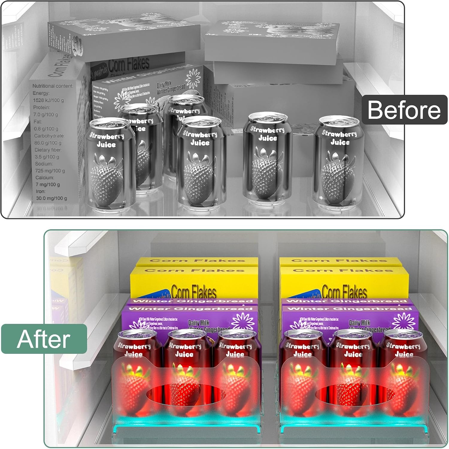 image:imageFreezer Organizer12 Visible Fridge Organizer Rack with Removable DividersMint Green