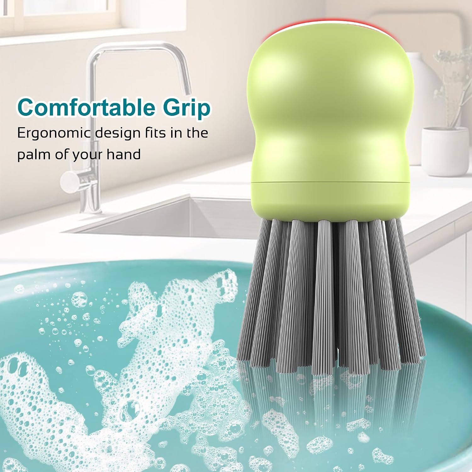 image:imageMini Dish Brush for Cleaning Chicken Shredder Long Bristles 1Pack BlackMatcha