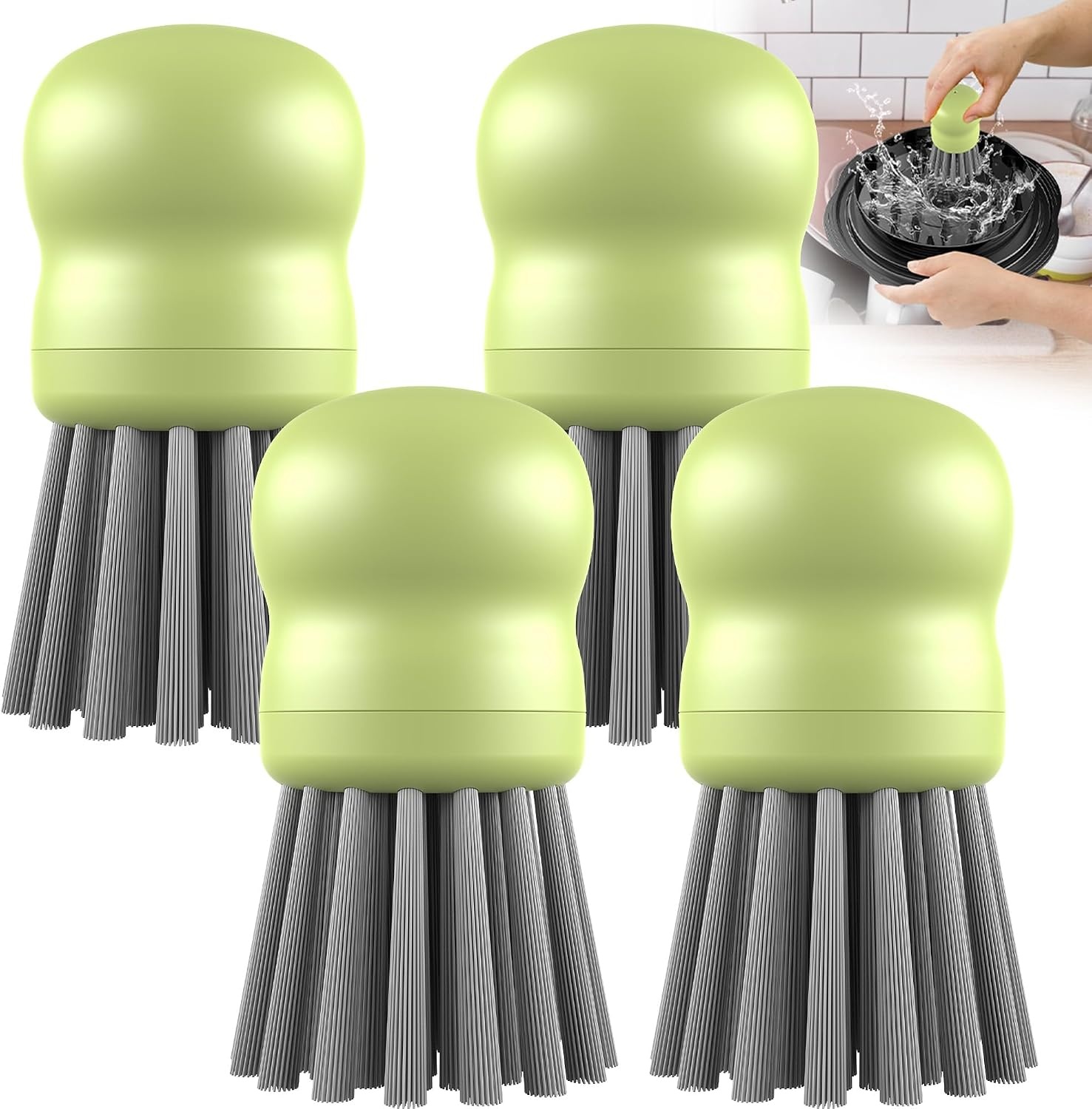 image:imageMini Dish Brush for Cleaning Chicken Shredder Long Bristles 1Pack BlackMatcha