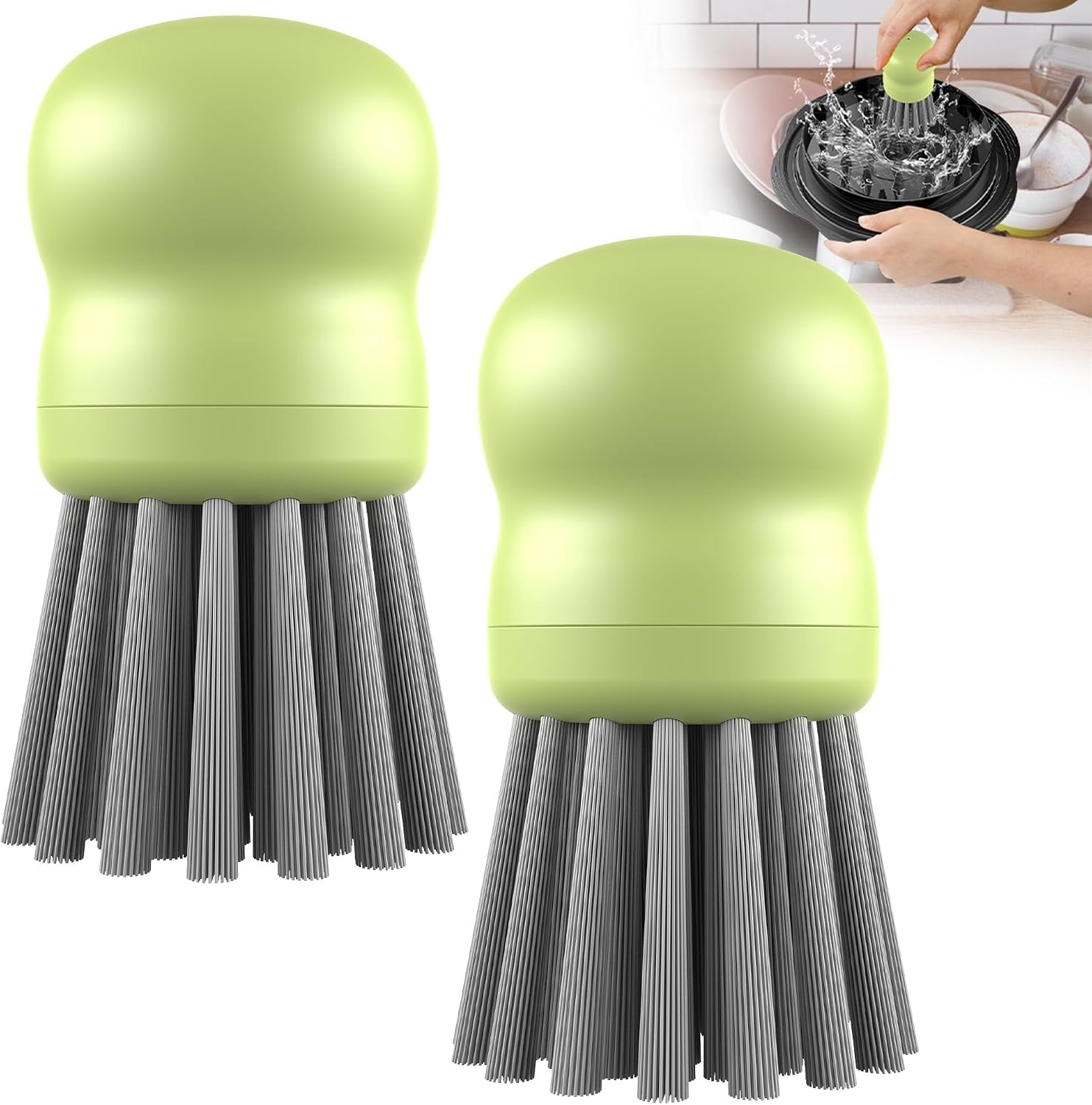 image:imageMini Dish Brush for Cleaning Chicken Shredder Long Bristles 1Pack BlackMatcha