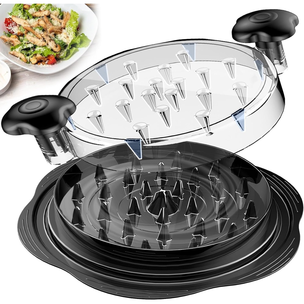 image:imageChicken Shredder Tool Twist Large Meat Shredder with BrushampFork BlackBlack