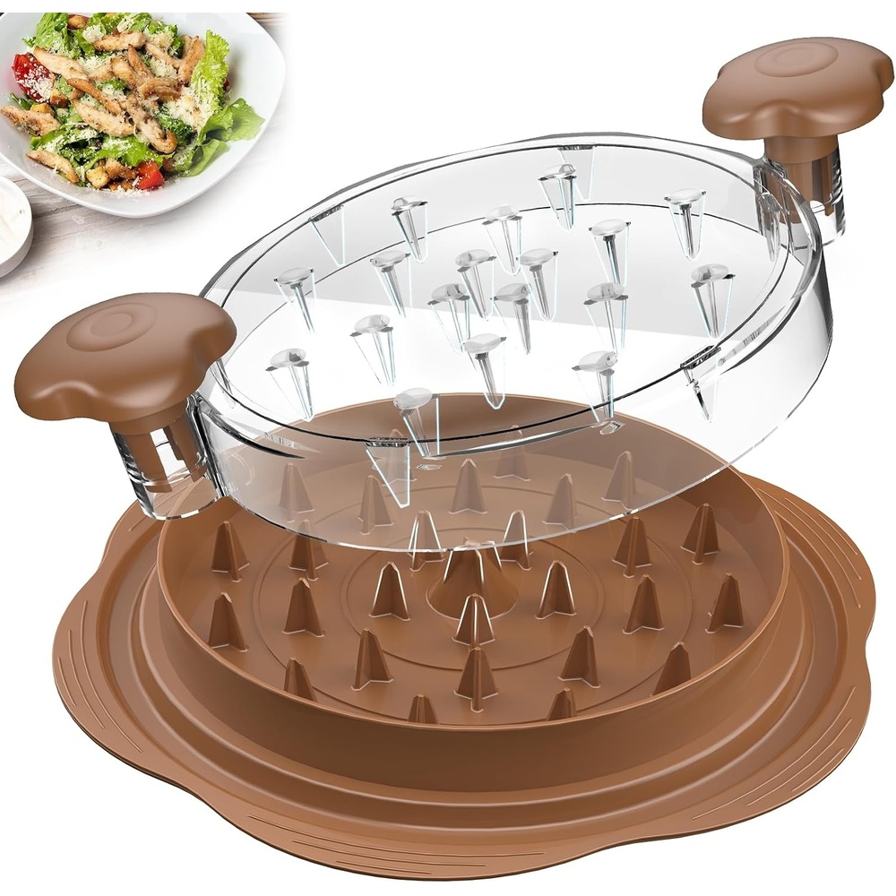 image:imageChicken Shredder Tool Twist Large Meat Shredder with BrushampFork BlackBrown