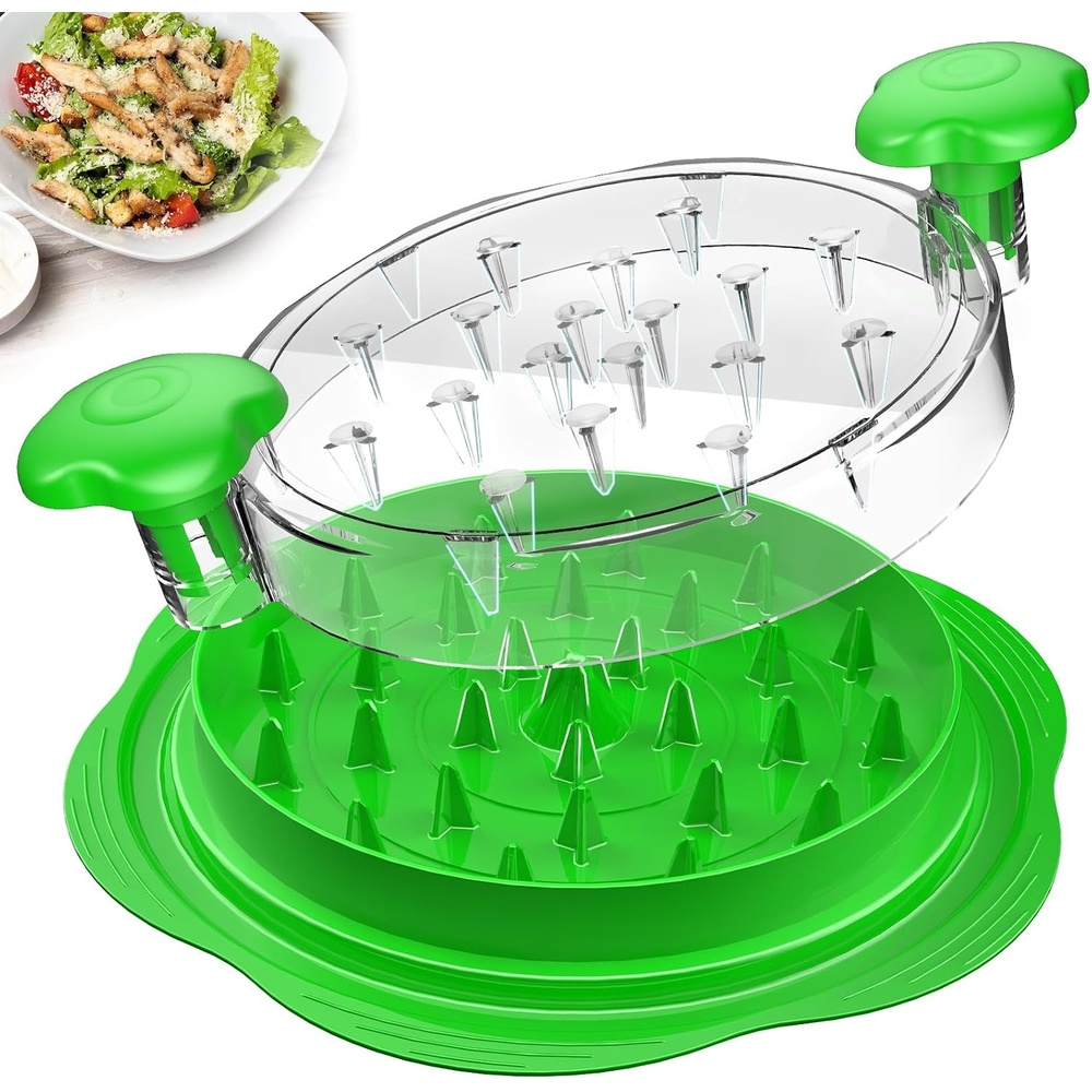 image:imageChicken Shredder Tool Twist Large Meat Shredder with BrushampFork BlackGreen