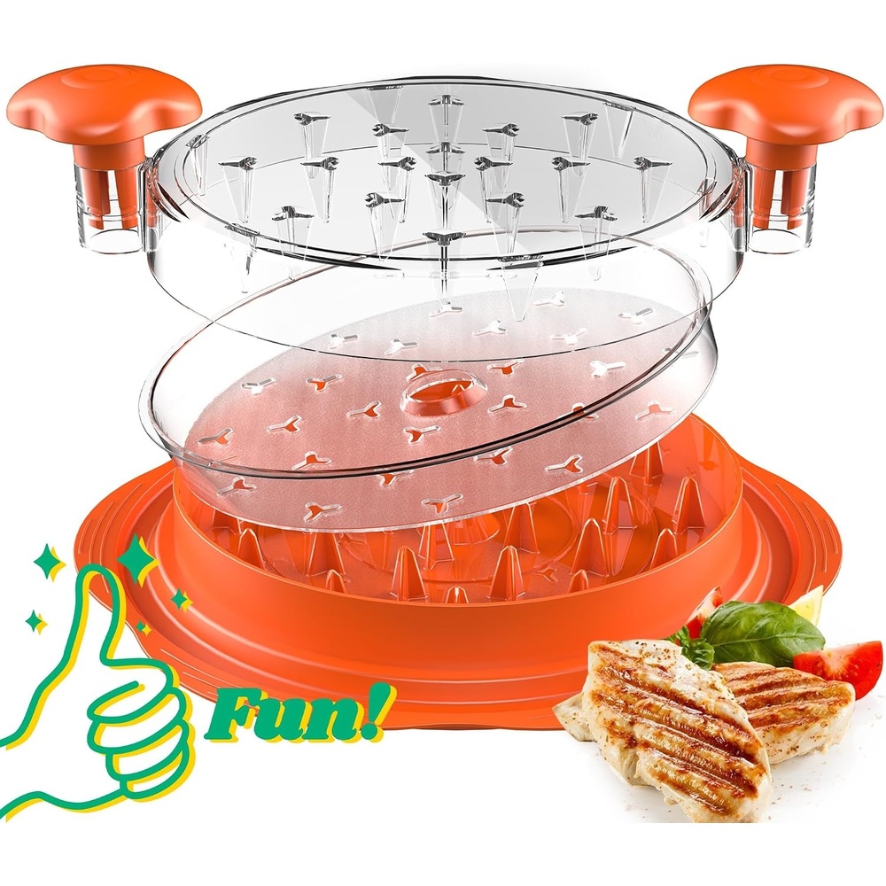 image:imageChicken Shredder Tool Twist with Removable Inner Tray for Chicken Pork BeefOrange