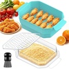 image:imageXL Batter Bowl with Lid1011Qt DualSifter Breading Bowl Shaker for FryingMintGreen