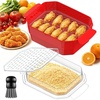 image:imageXL Batter Bowl with Lid1011Qt DualSifter Breading Bowl Shaker for FryingRed