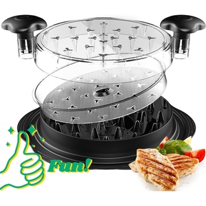 Chicken Shredder Tool Twist with Removable Inner Tray for Chicken Pork Beef(Black)