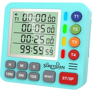 Digital Kitchen Timer with 4 Channel, Loud Alarm and Silent Mode(Mint Green)
