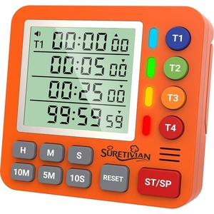 Digital Kitchen Timer with 4 Channel, Loud Alarm and Silent Mode(Orange)