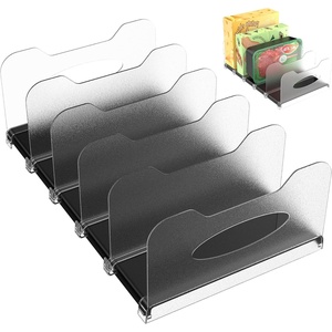 Freezer Organizer,12″ Visible Fridge Organizer Rack with Removable Dividers(Black)