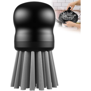 Mini Dish Brush for Cleaning Chicken Shredder, Long Bristles, 1Pack, Black(Black)