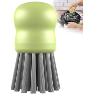 Mini Dish Brush for Cleaning Chicken Shredder, Long Bristles, 1Pack, Black(Matcha)